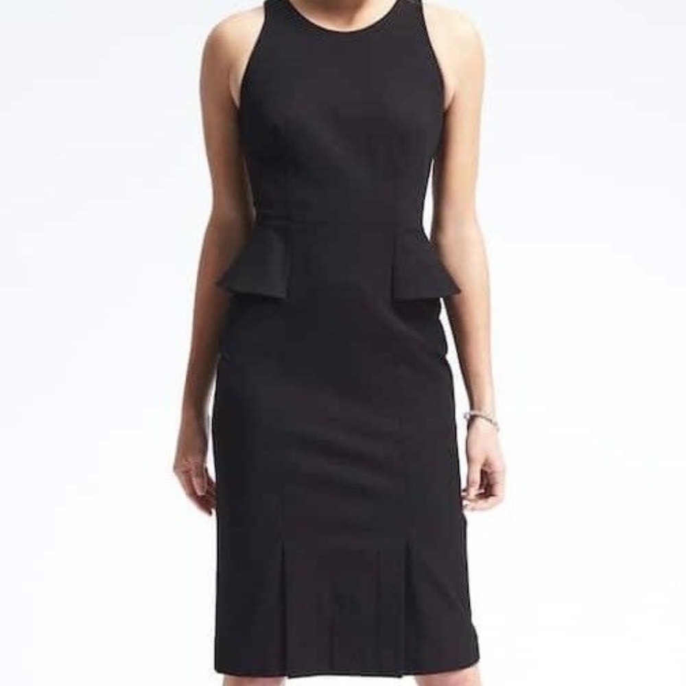 NWT Banana Republic Bi-Stretch Side-Peplum dress 4 - Picture 2 of 4